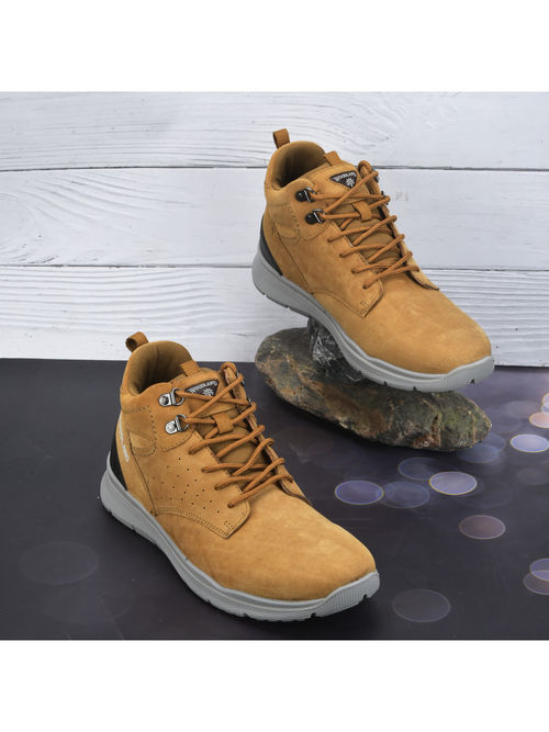 WOODLAND Mens Camel Casual Yellow Boots
