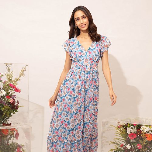 Twenty Dresses by Nykaa Fashion Multicolor Floral Sleeveless Maxi Dress:  Buy Twenty Dresses by Nykaa Fashion Multicolor Floral Sleeveless Maxi Dress  Online at Best Price in India | Nykaa