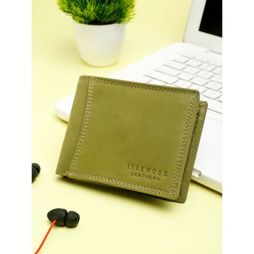 Teakwood Men Green Solid Rfid Two Fold Wallet: Buy Teakwood Men Green Solid  Rfid Two Fold Wallet Online at Best Price in India