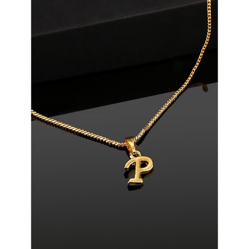 Buy Estele Valentine Gift Gold Plated Initial P Letter Pendant