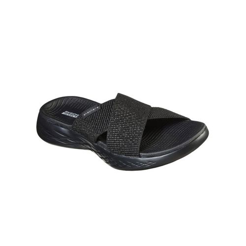 SKECHERS On-The-Go 600 Glistening Black On The Go Sandals (UK 2)