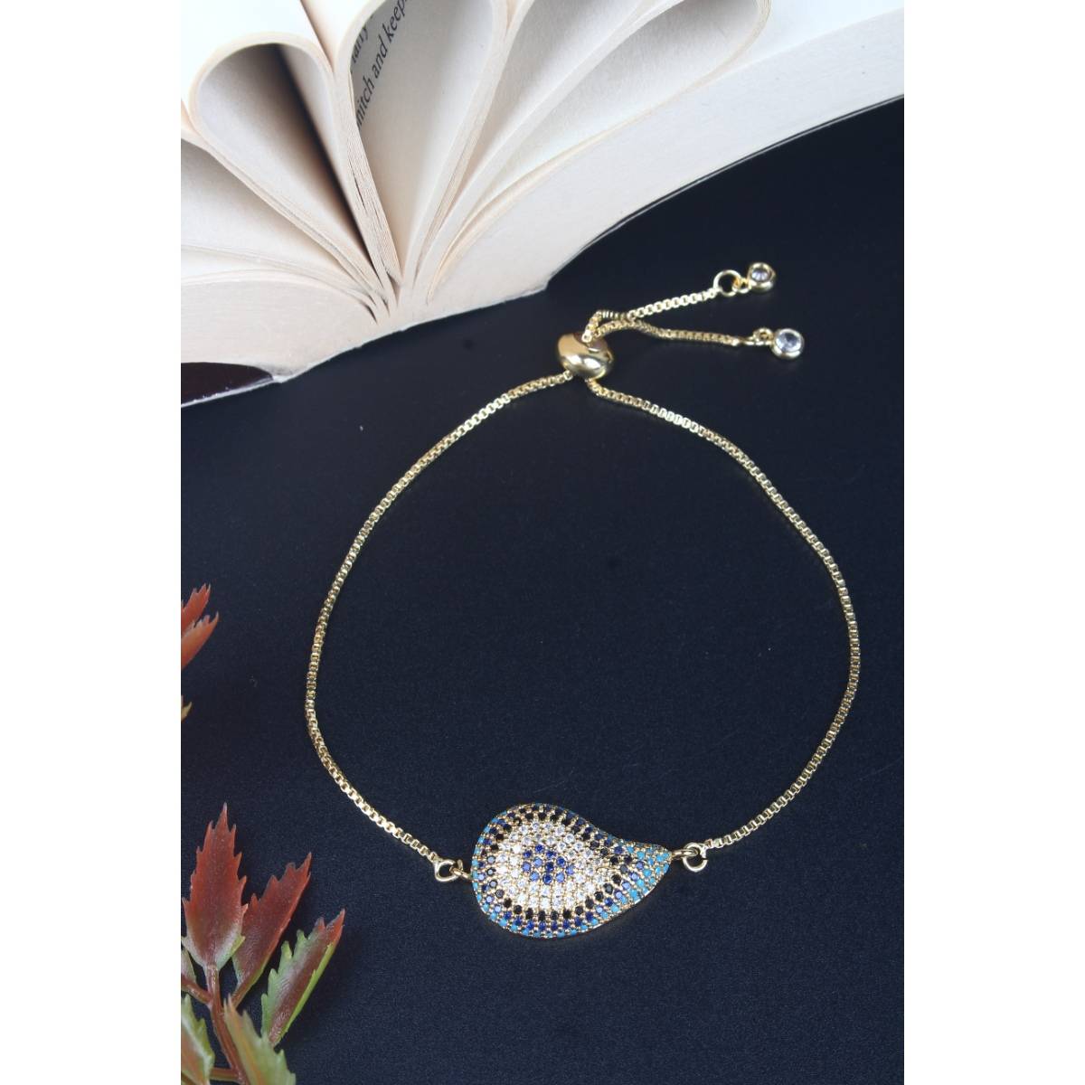 Da Firenzie Gold-Plated Multicolor CZ-Zarcone Stone Bracelet