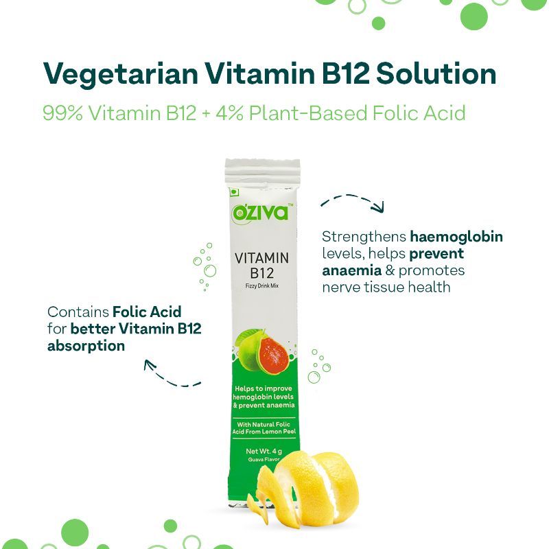 Buy Oziva Vitamin B12 Fizzy Drink Mix For Better Haemoglobin Levels Online