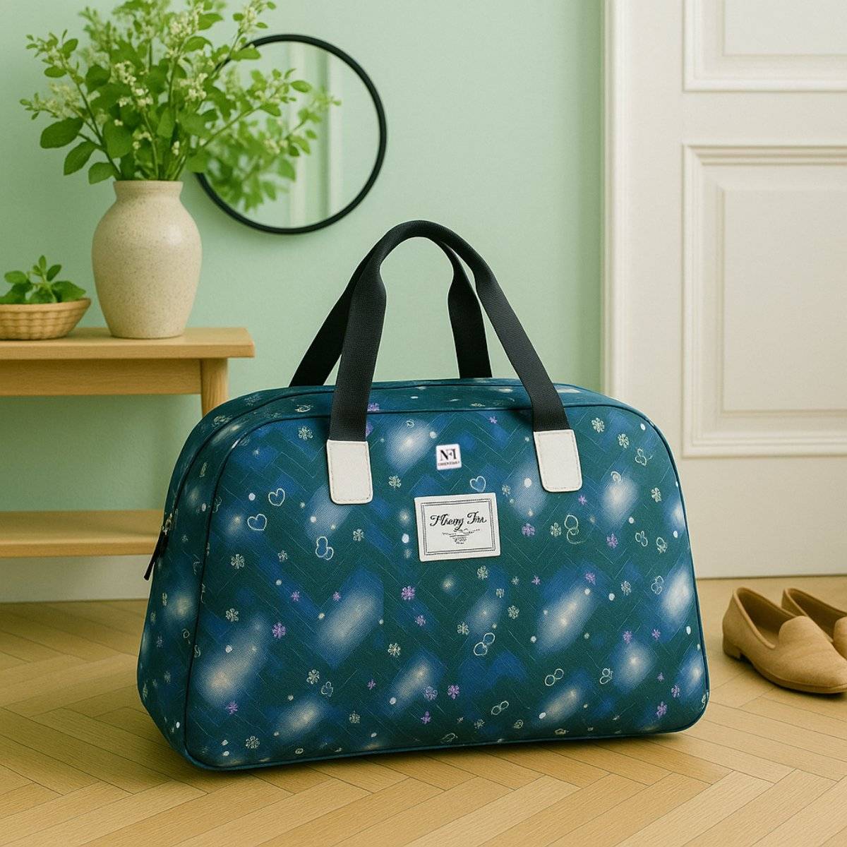 NFI Essentials Printed Multi-Color Duffel Bag for Women