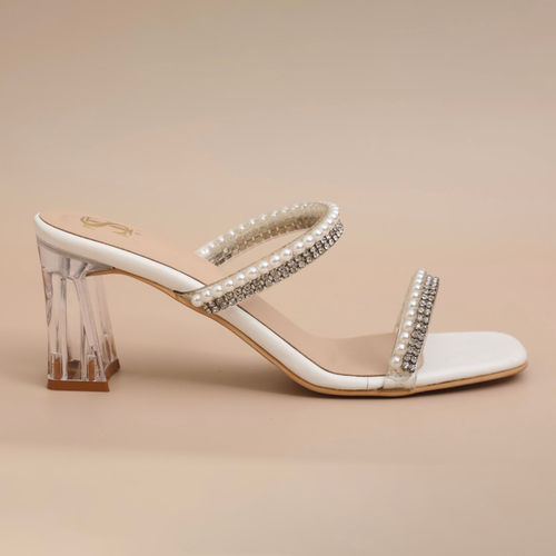 White Pearl Heels Beautiful White Heels Kimmy Slim Strappy Heels