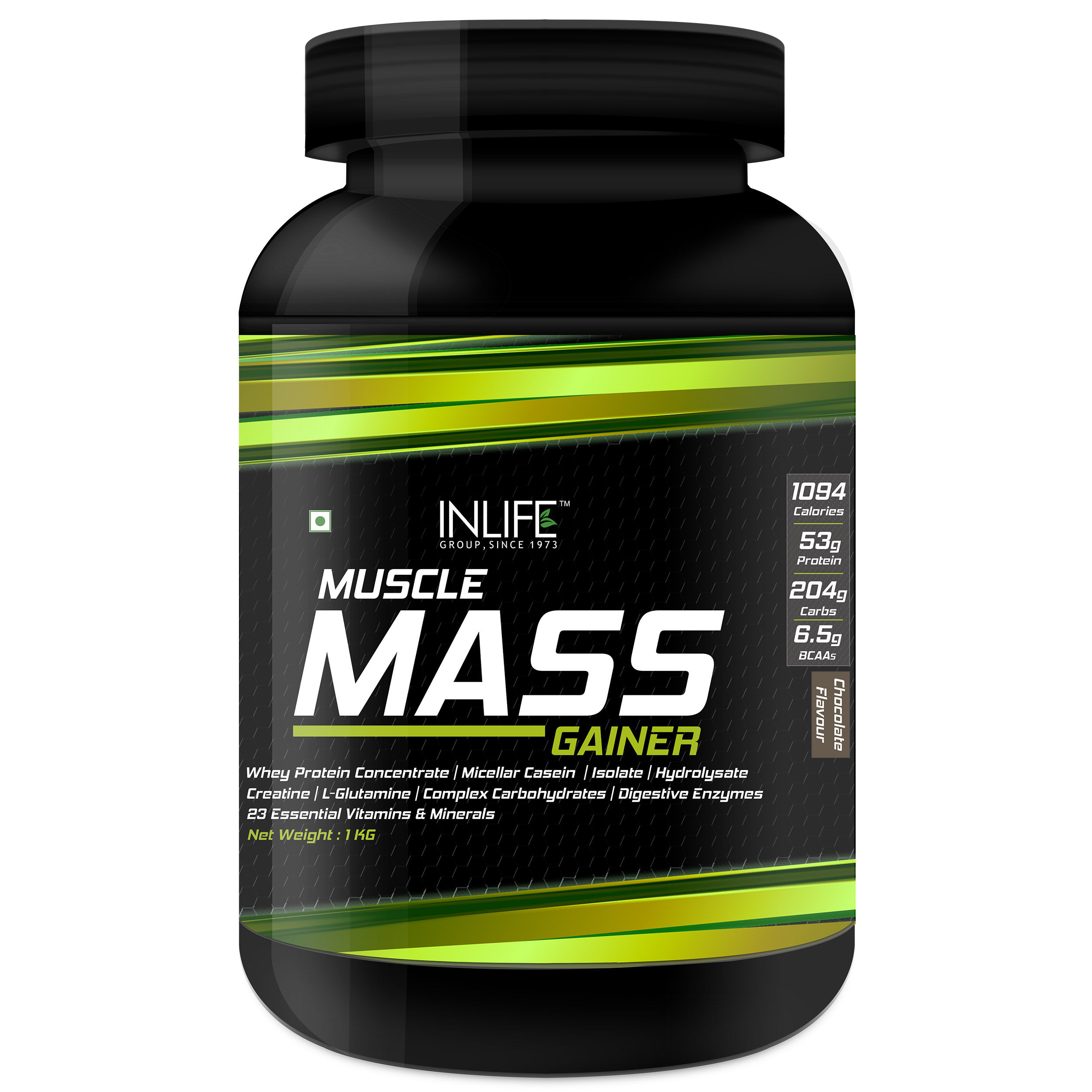 INLIFE Muscle Mass Gainer Chocolate Protein Powder with Whey Protein