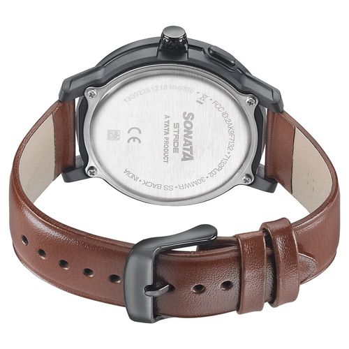 Buy Sonata Stride Pro Hybrid Smartwatch With Silver Dial Tan