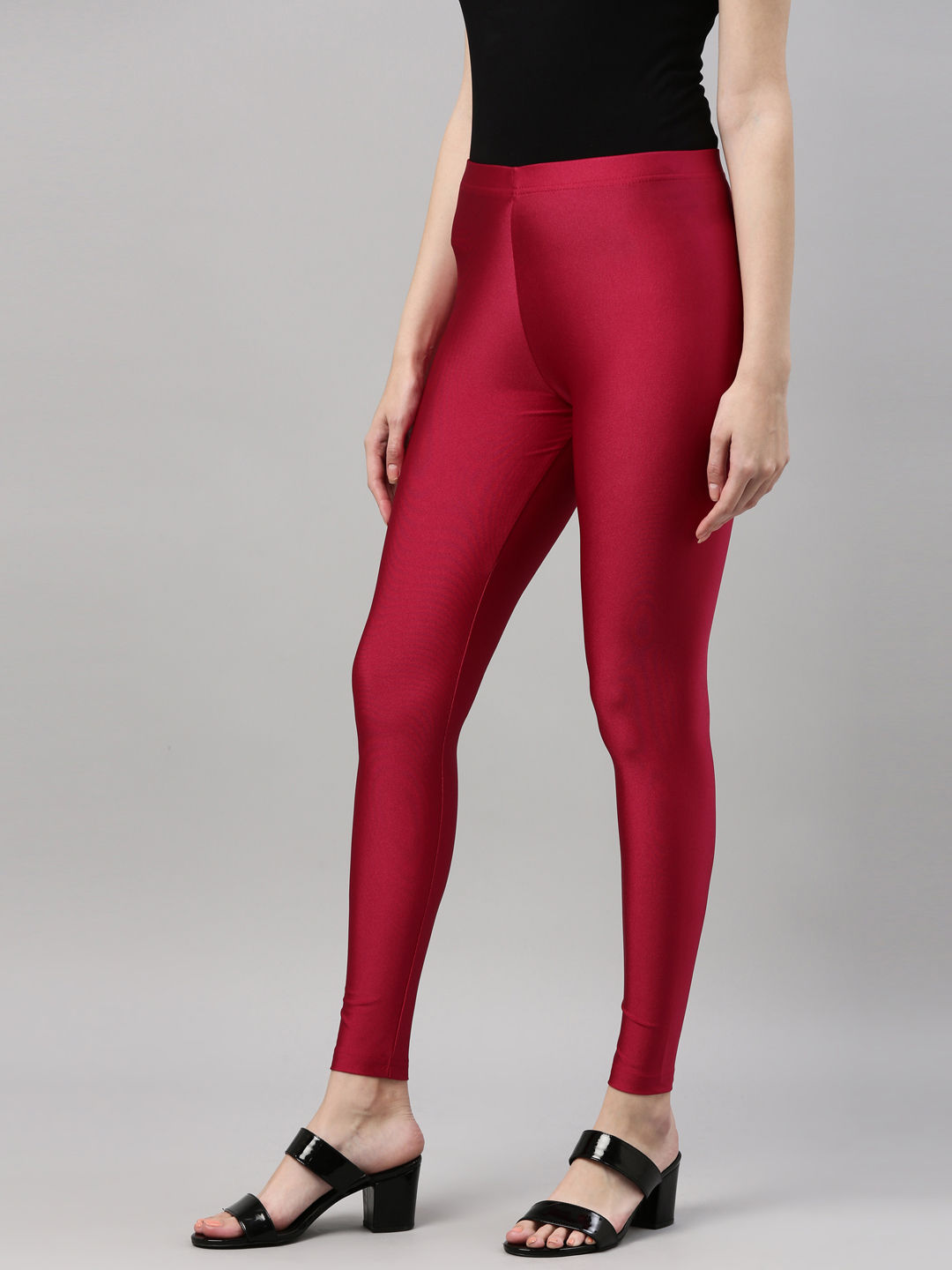 Buy GO COLORS Womens Stretch Mid Rise Skinny Fit Leggings | Shoppers Stop