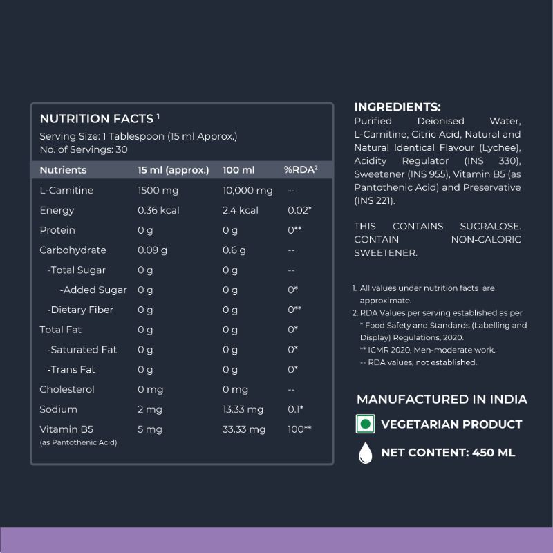 Buy Nutrabay Pro Liquid LCarnitine Pre & Post Workout Supplement