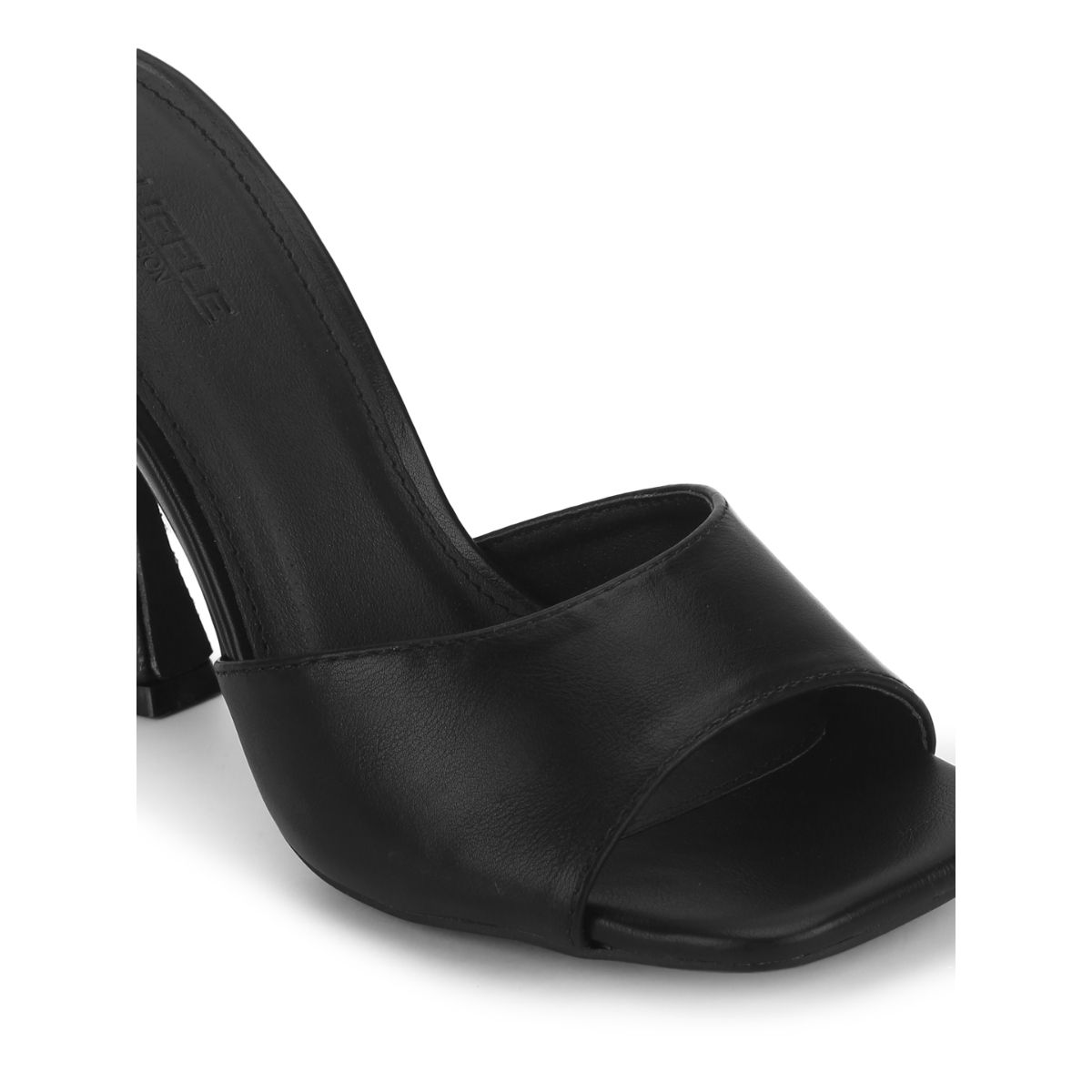 Truffle Collection Black Pu High Heel Mules Buy Truffle Collection Black Pu High Heel Mules 8926