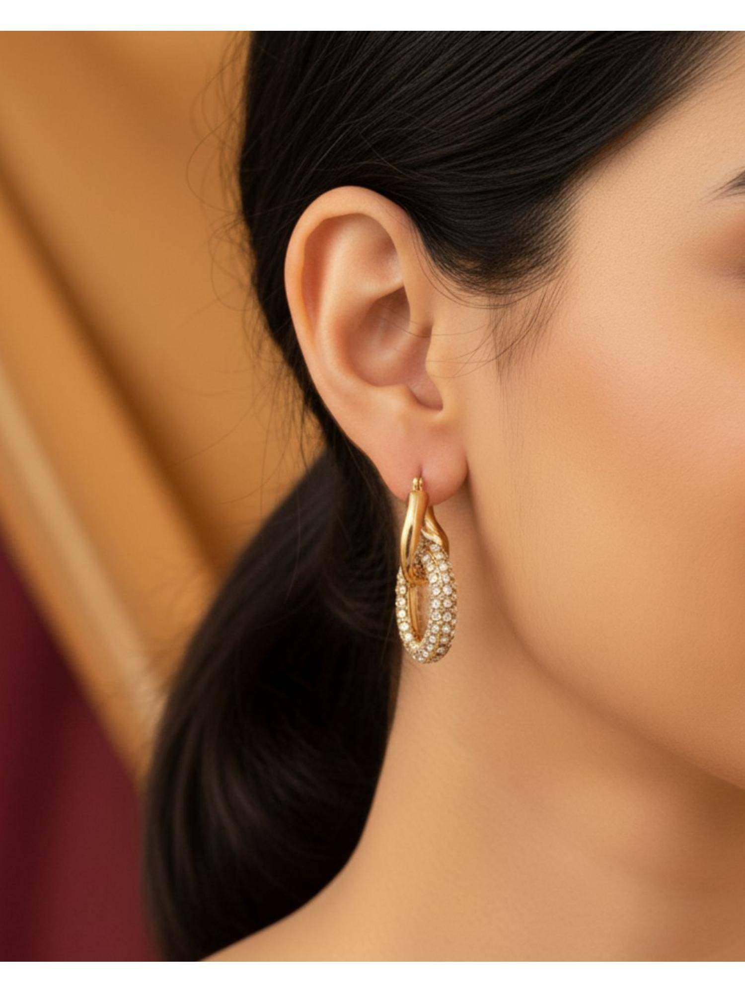 Shopsiiri White Ellipse Halo Glow Drop Earrings