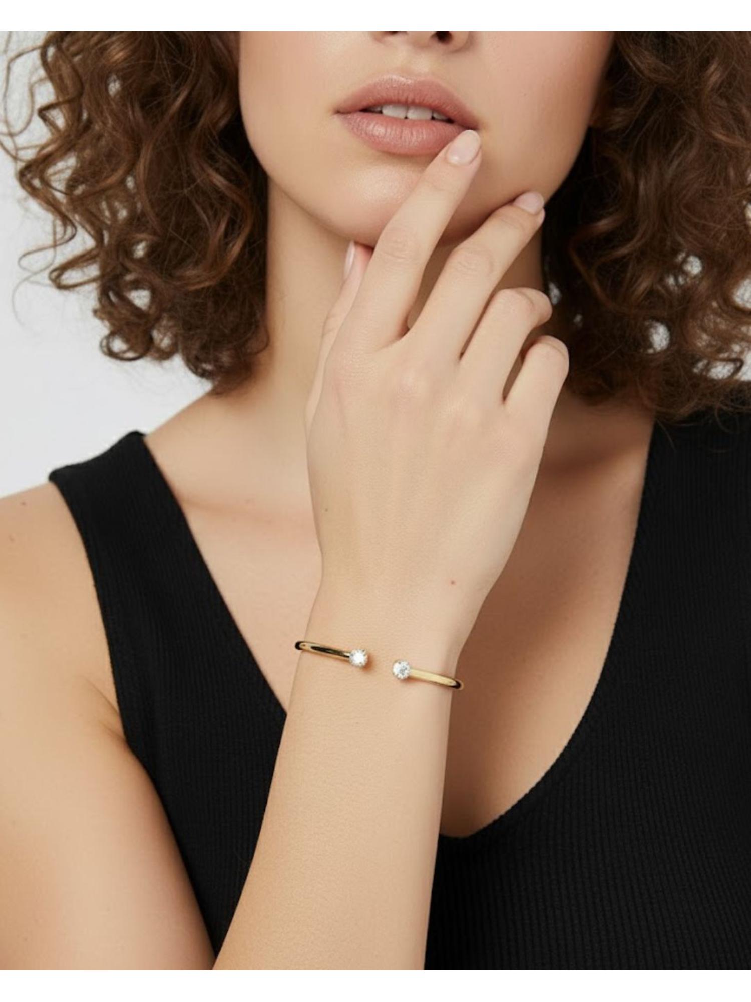 Buy Shopsiiri Gold Twinkle Twin Cuff Resizable Bracelet Online