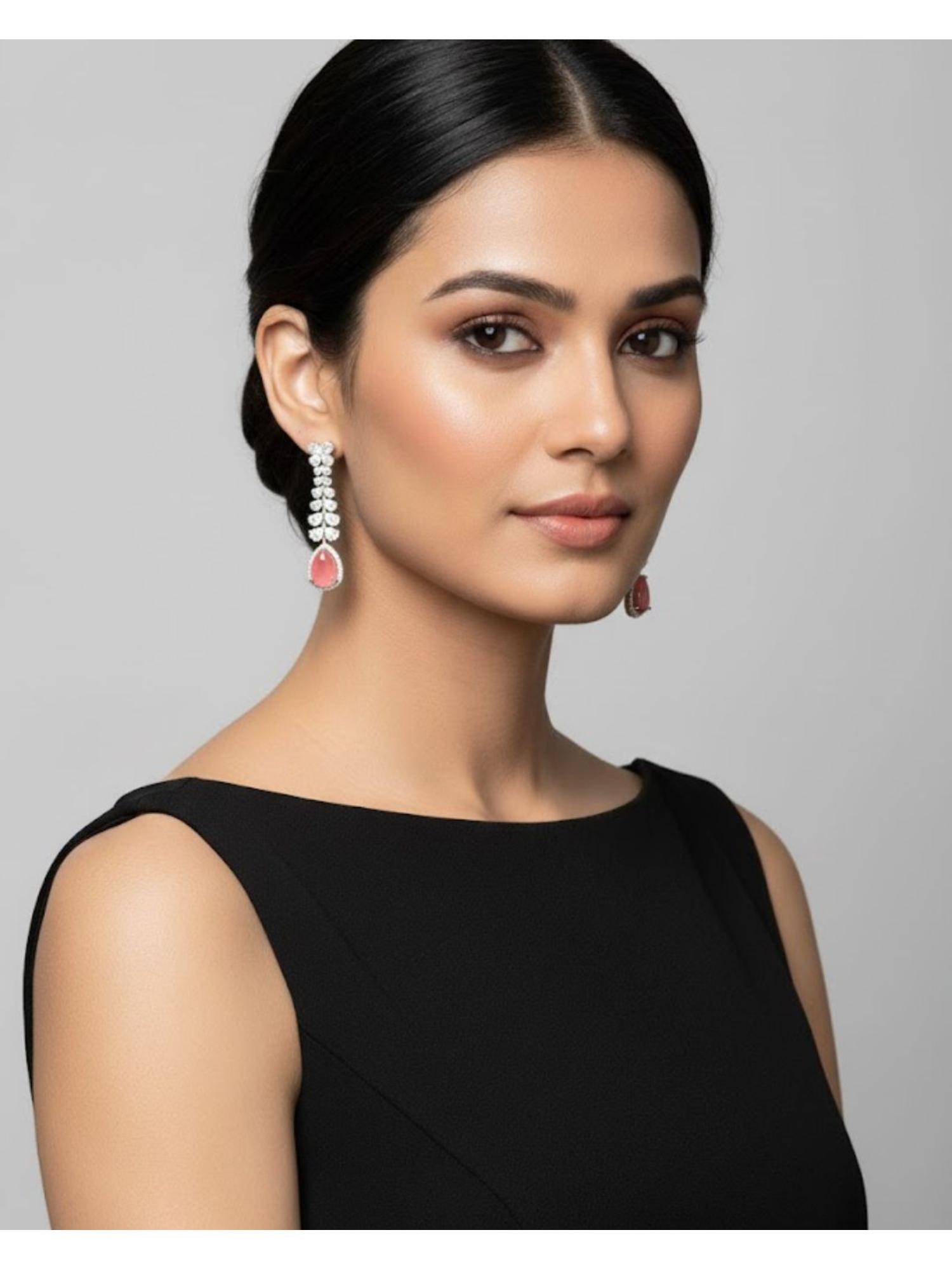 Shopsiiri Peach Cocktail Drop Earrings
