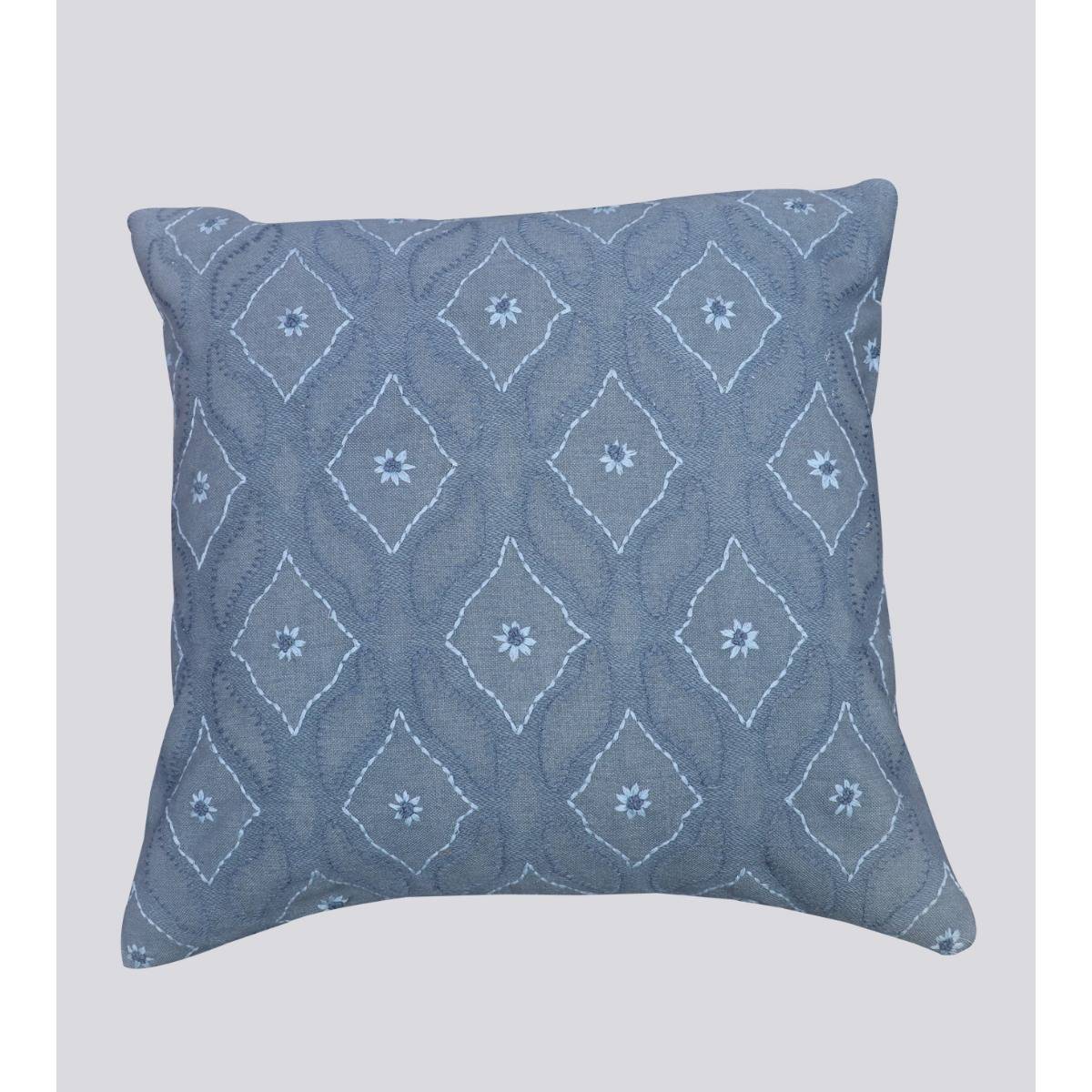 MiRooh Dastoor Stone Blue Cushion (18x18 inches)