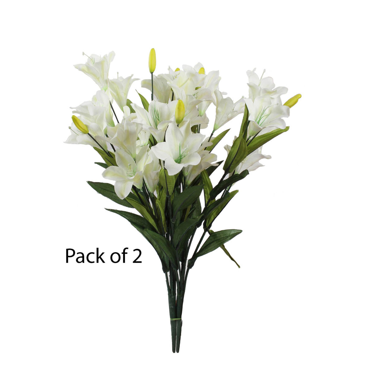Fourwalls Artificial Lily Flower Bunch for Home Decor (18 Heads, 60 cm