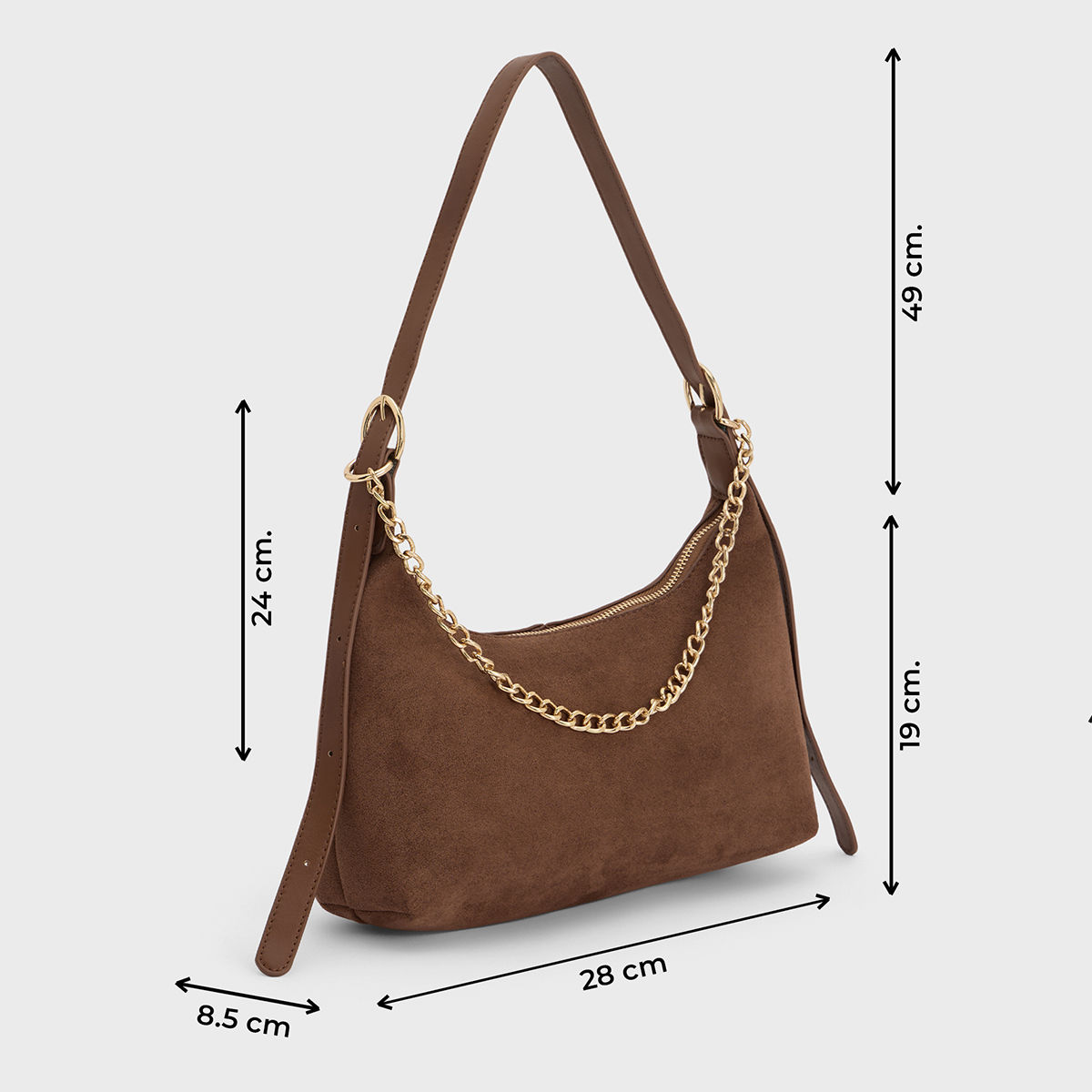 Buy Twenty Dresses by Nykaa Fashion Tan Faux Suede Chain Detail