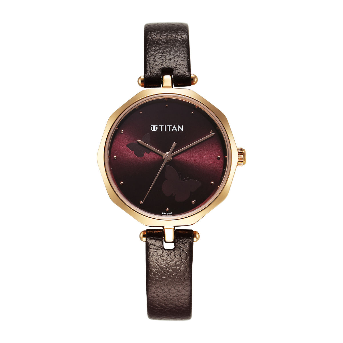 Titan ladies leather on sale watches