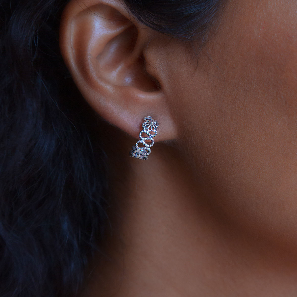 Delicate Arch Diamond Hoop Earrings Jewellery India Online  CaratLanecom