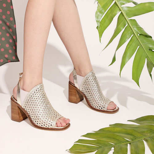 Saint G Gold Leather Block Heels: Buy Saint G Gold Leather Block Heels  Online At Best Price In India | Nykaa