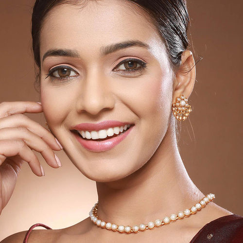 Buy Saraf RS Jewellery Gold Plated Pearl Beaded Minimal Daily Wear