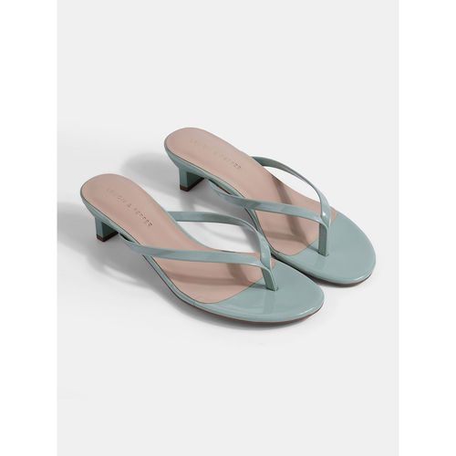 Buy Lemon Pepper Turquoise Kitten Heels Sandal Online