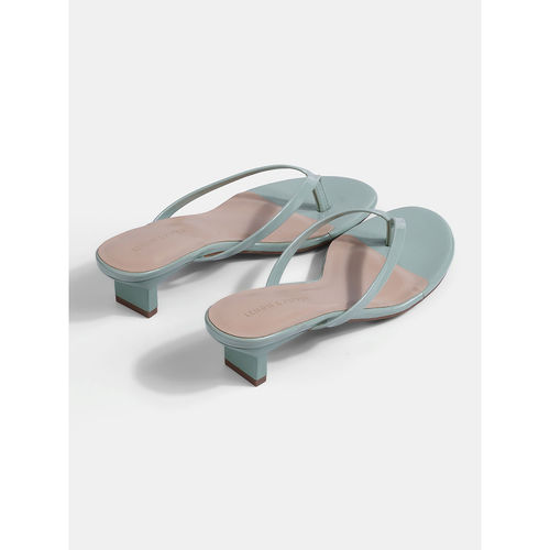 Buy Lemon Pepper Turquoise Kitten Heels Sandal Online