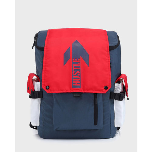 Bewakoof Unisex Red Blue Hustle Printed Laptop Backpack