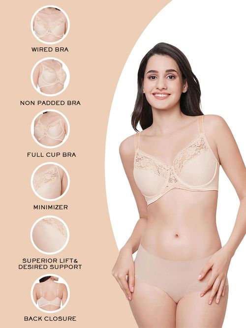 Wacoal Minimizer : Buy Wacoal Charming Illusion Wired Non-Padded Full  Coverage Minimiser Cut & Sew Bra Beige Online