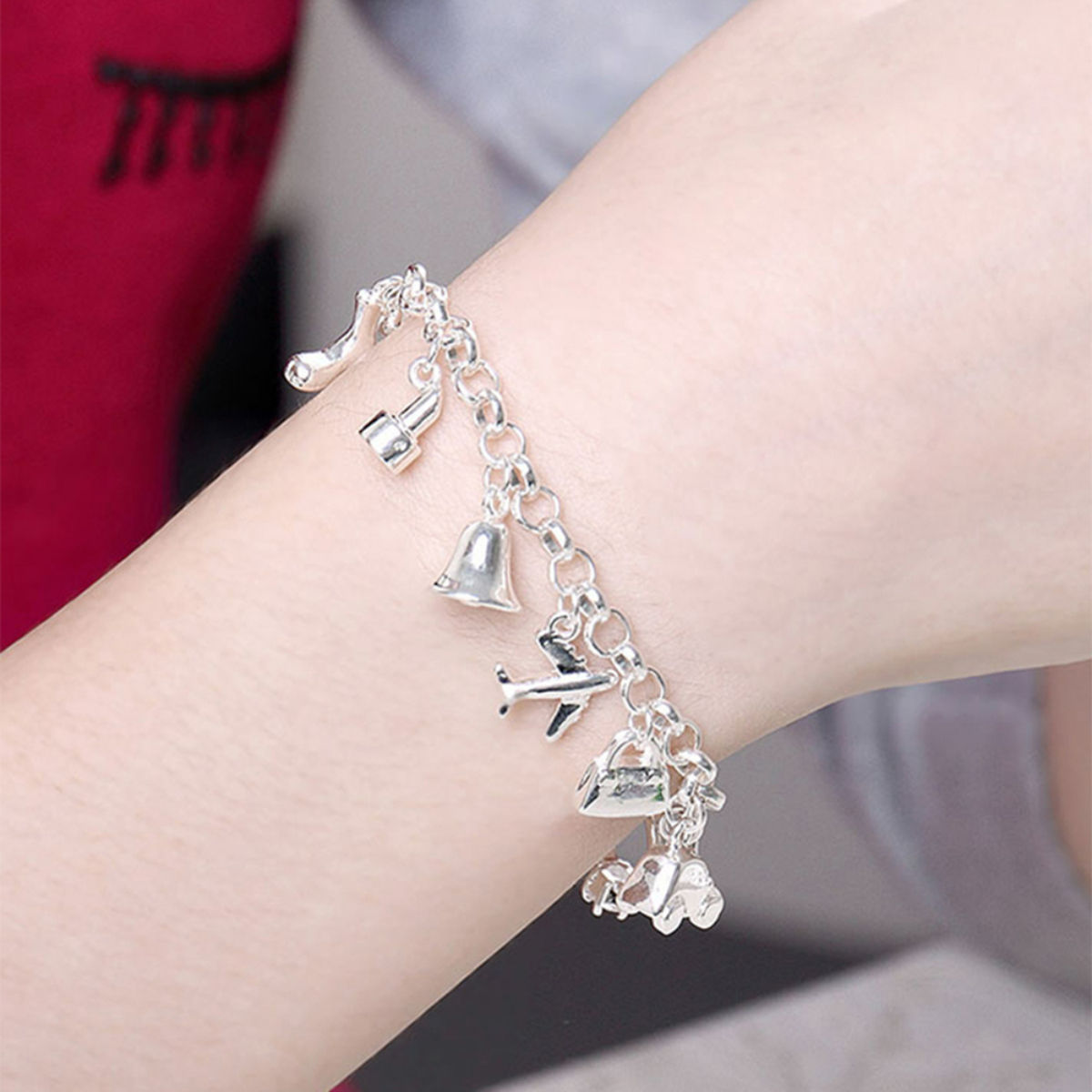Yellow Chimes Women SilverPlated Charm Bracelet Buy Yellow Chimes Women  SilverPlated Charm Bracelet Online at Best Price in India  Nykaa