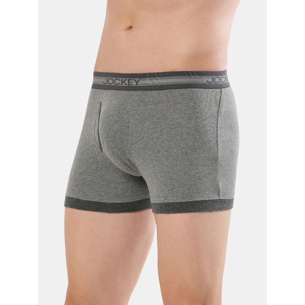 Jockey 1017 Men Cotton Boxer Brief with Stay Fresh Properties Grey