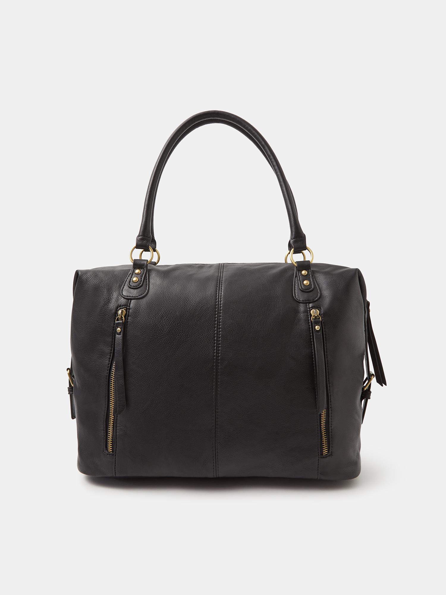 Buy Accessorize London Women Double Zip Front Handbag - Black Online