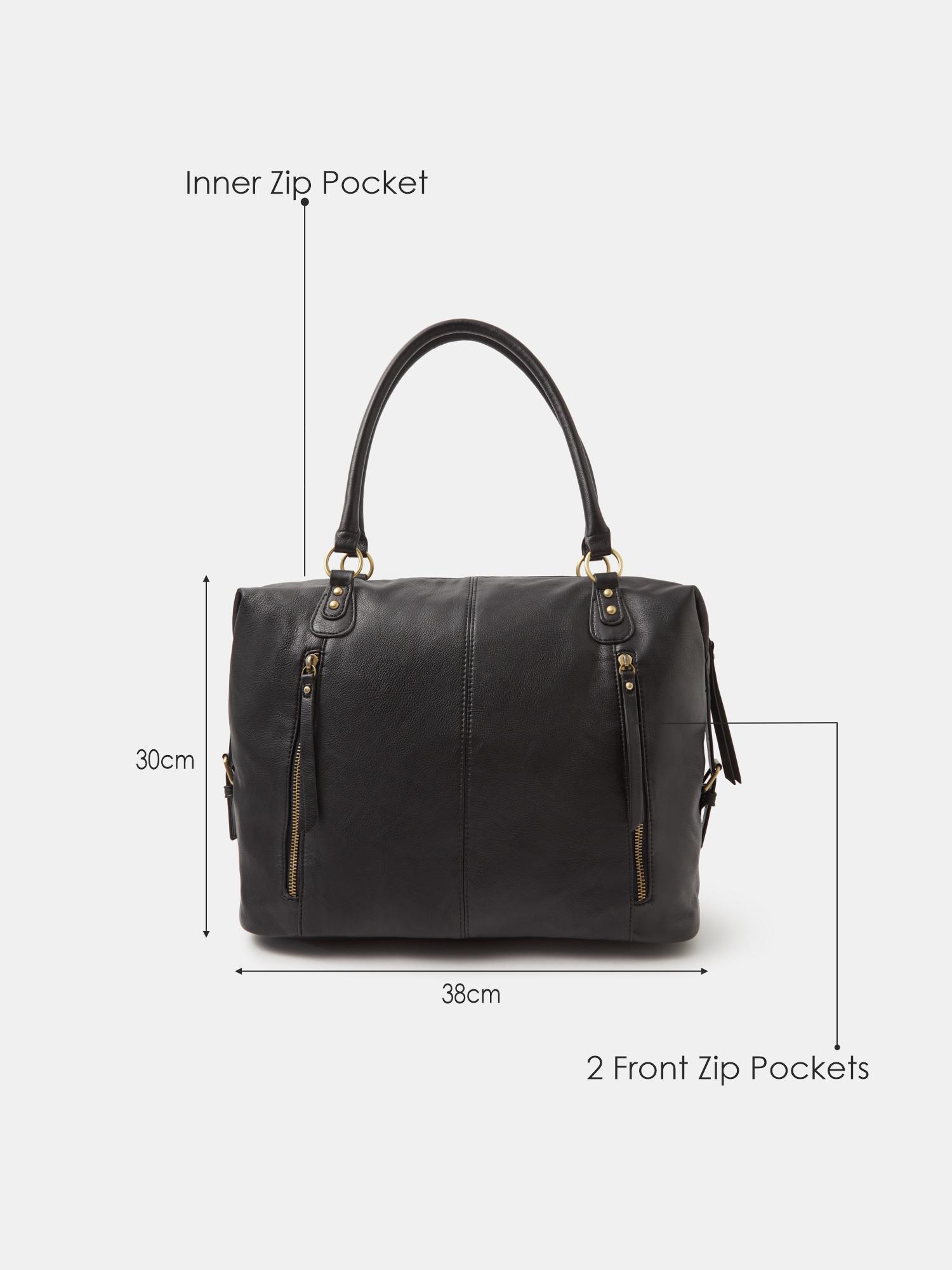 cnjp009 Buy Accessorize London Women Double Zip Front Handbag - Black Online