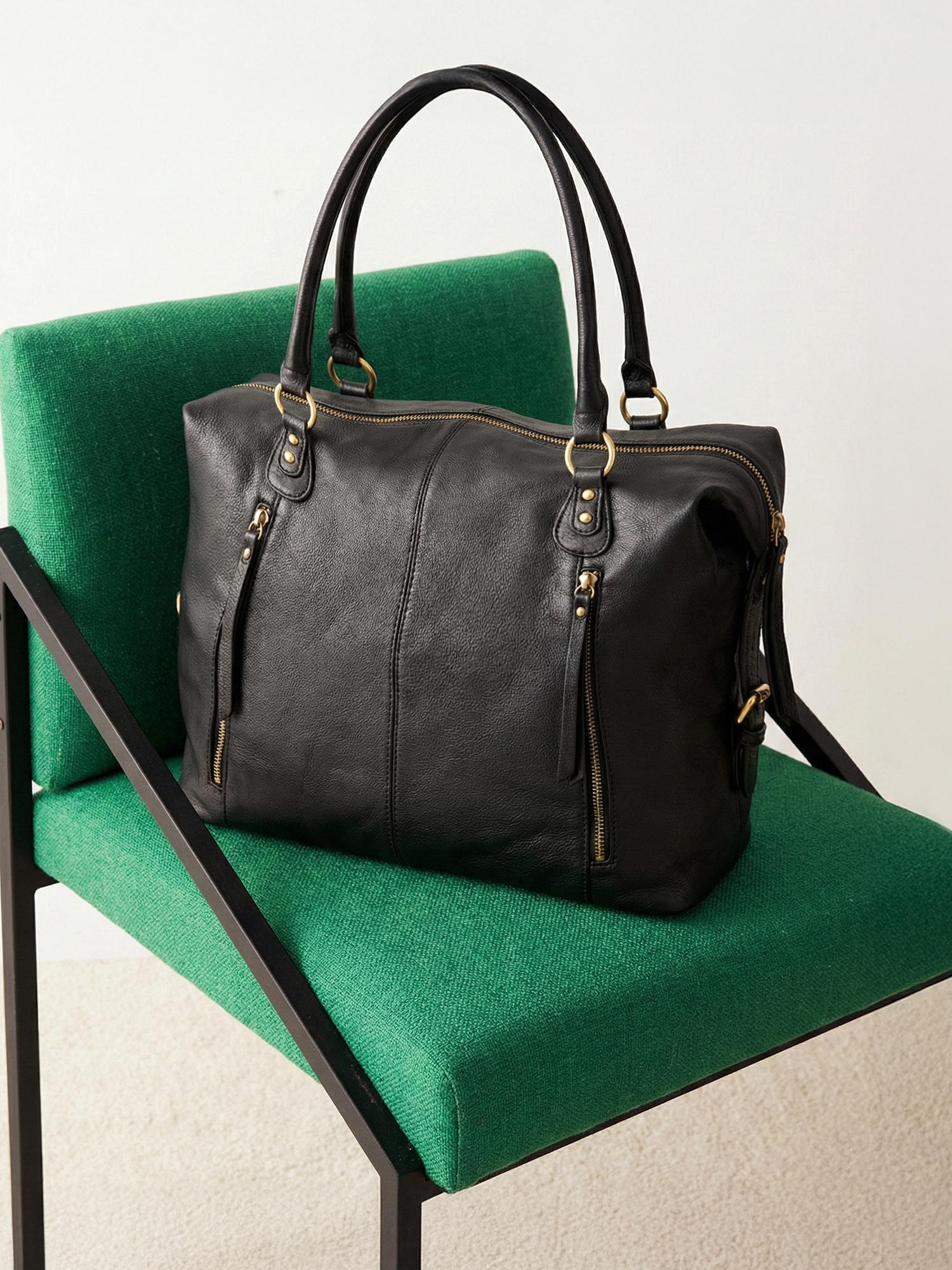 バック Buy Accessorize London Women Double Zip Front Handbag - Black Online