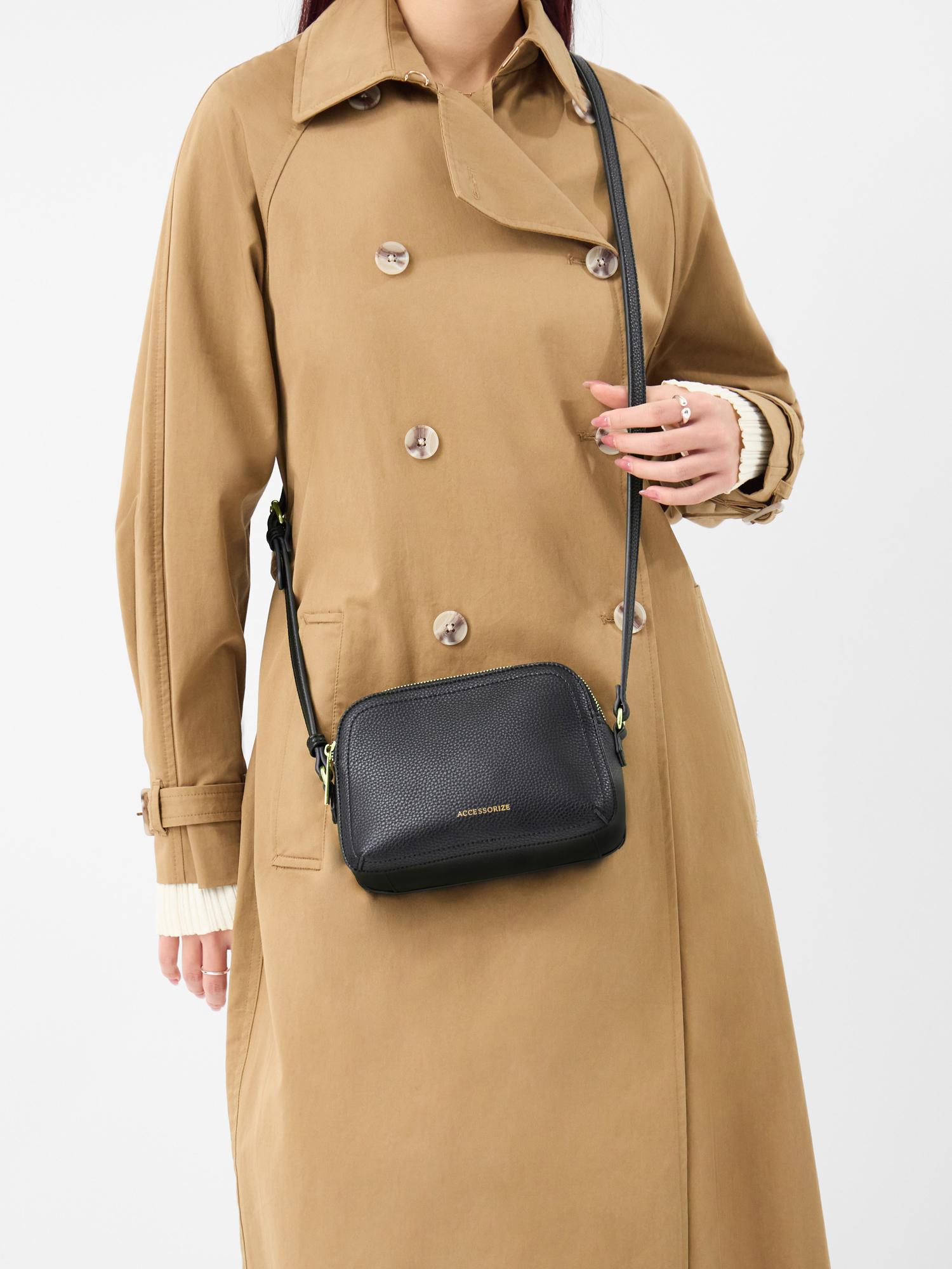 Buy Accessorize London Women Double Zip Crossbody Sling Bag
