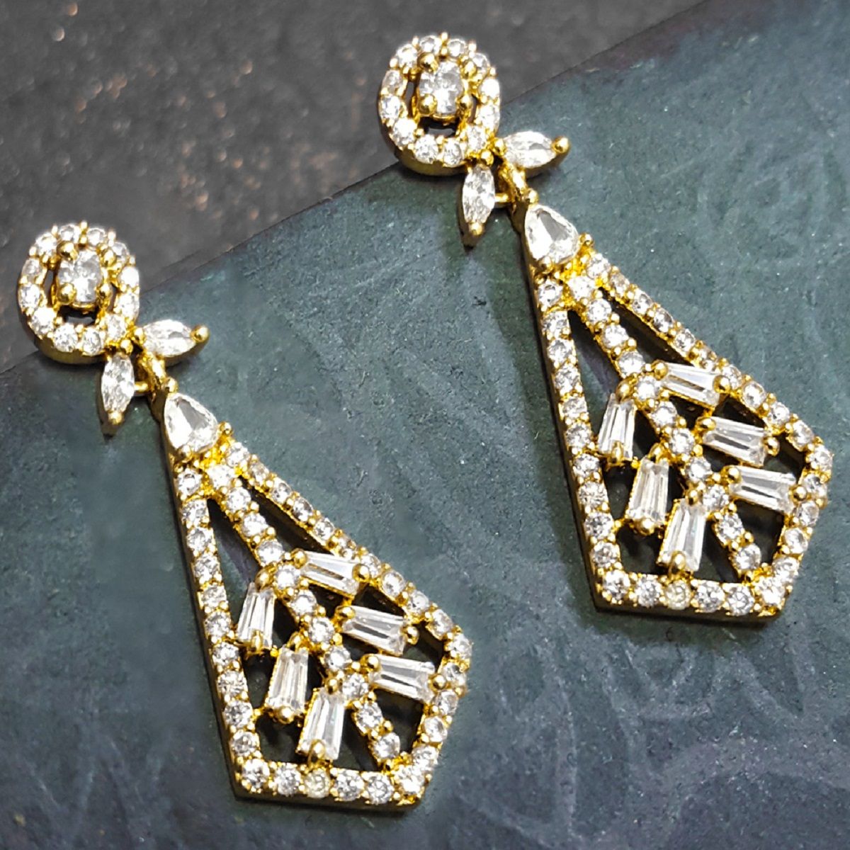Buy OOMPH Gold Tone Delicate Pearls  Crystal Fashion Drop Earrings Online  At Best Price  Tata CLiQ