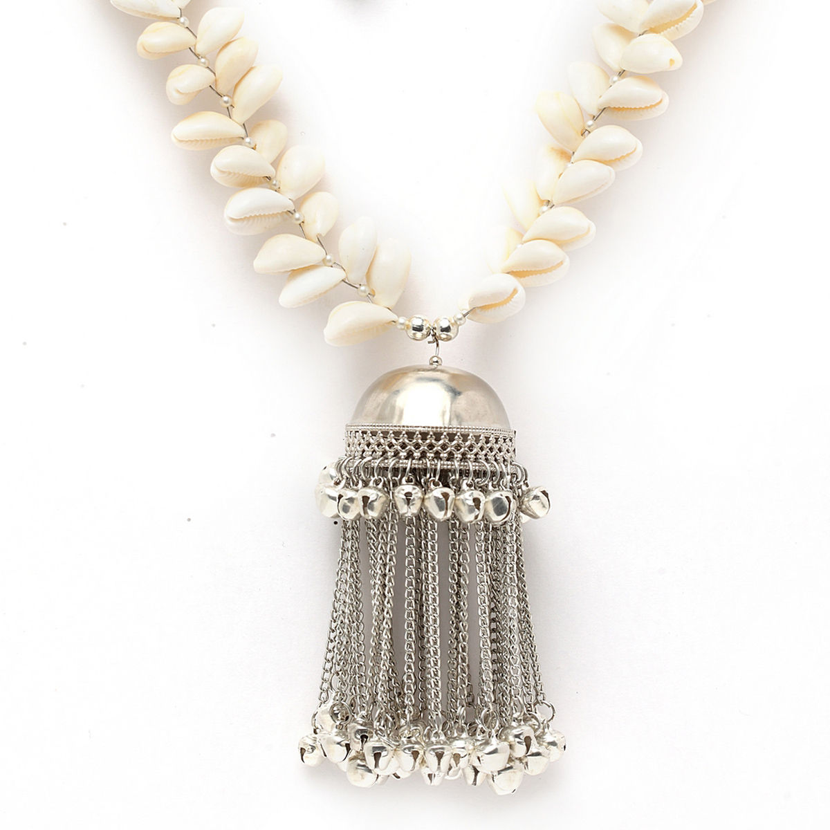 Shell Necklace with Silver Seashell Jewelry