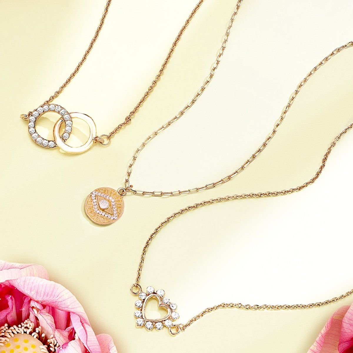 Buy Zaveri Pearls Set of 3 Gold Tone Contemporary Chains-ZPFK15113