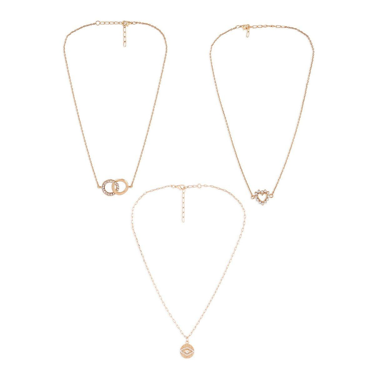 Buy Zaveri Pearls Set of 3 Gold Tone Contemporary Chains-ZPFK15113