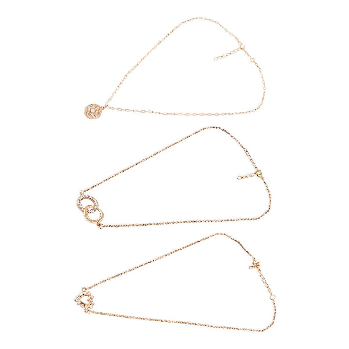 Buy Zaveri Pearls Set of 3 Gold Tone Contemporary Chains-ZPFK15113