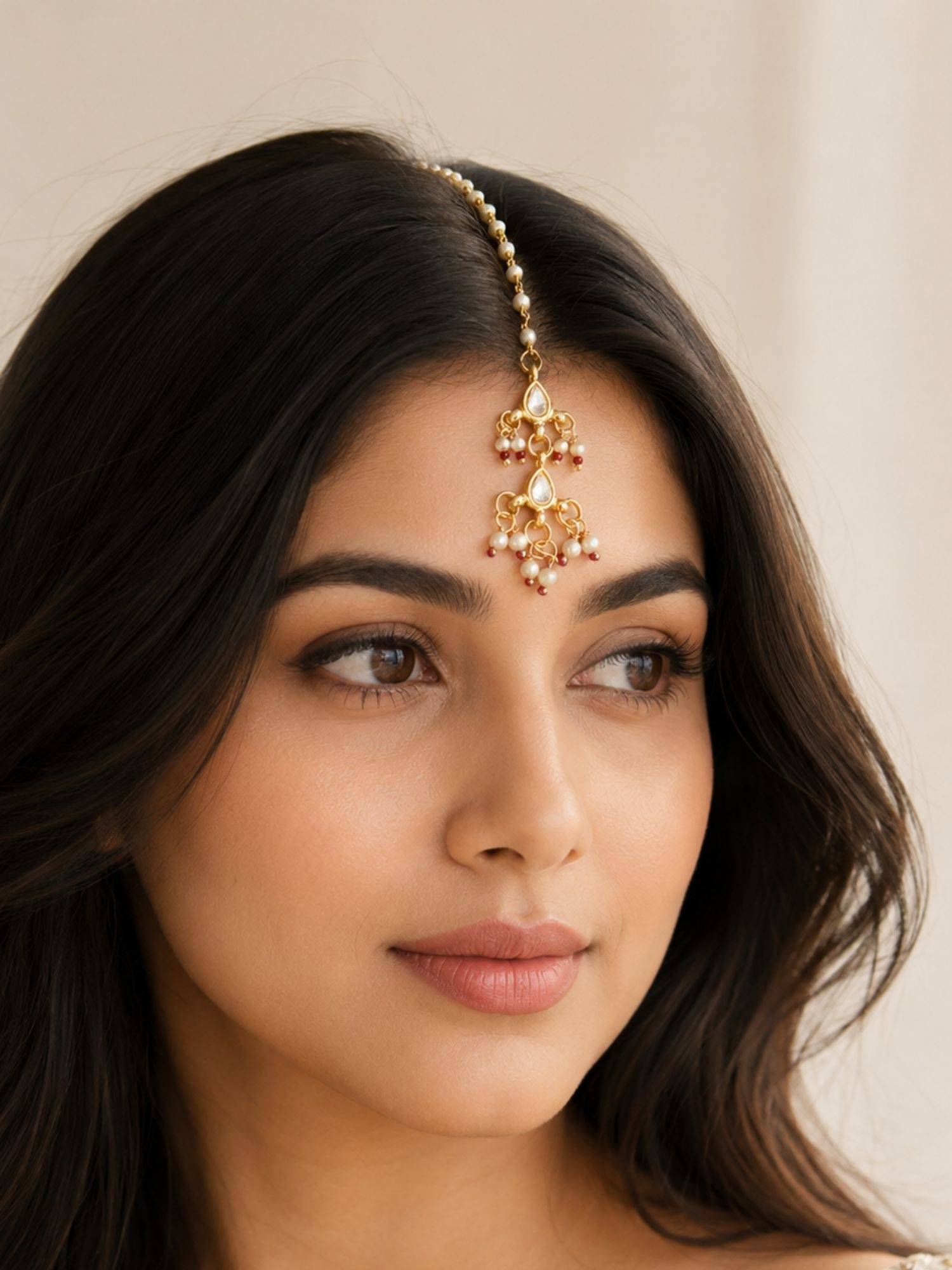 Abdesigns Gold Plated Kundan Studded Maangtikka