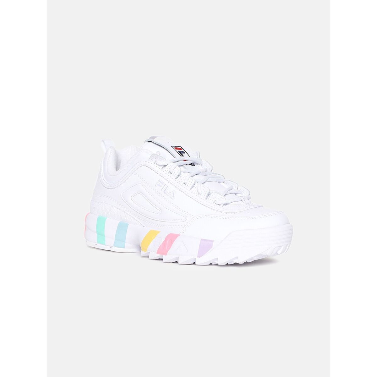 Fila white with pink on sale stripe