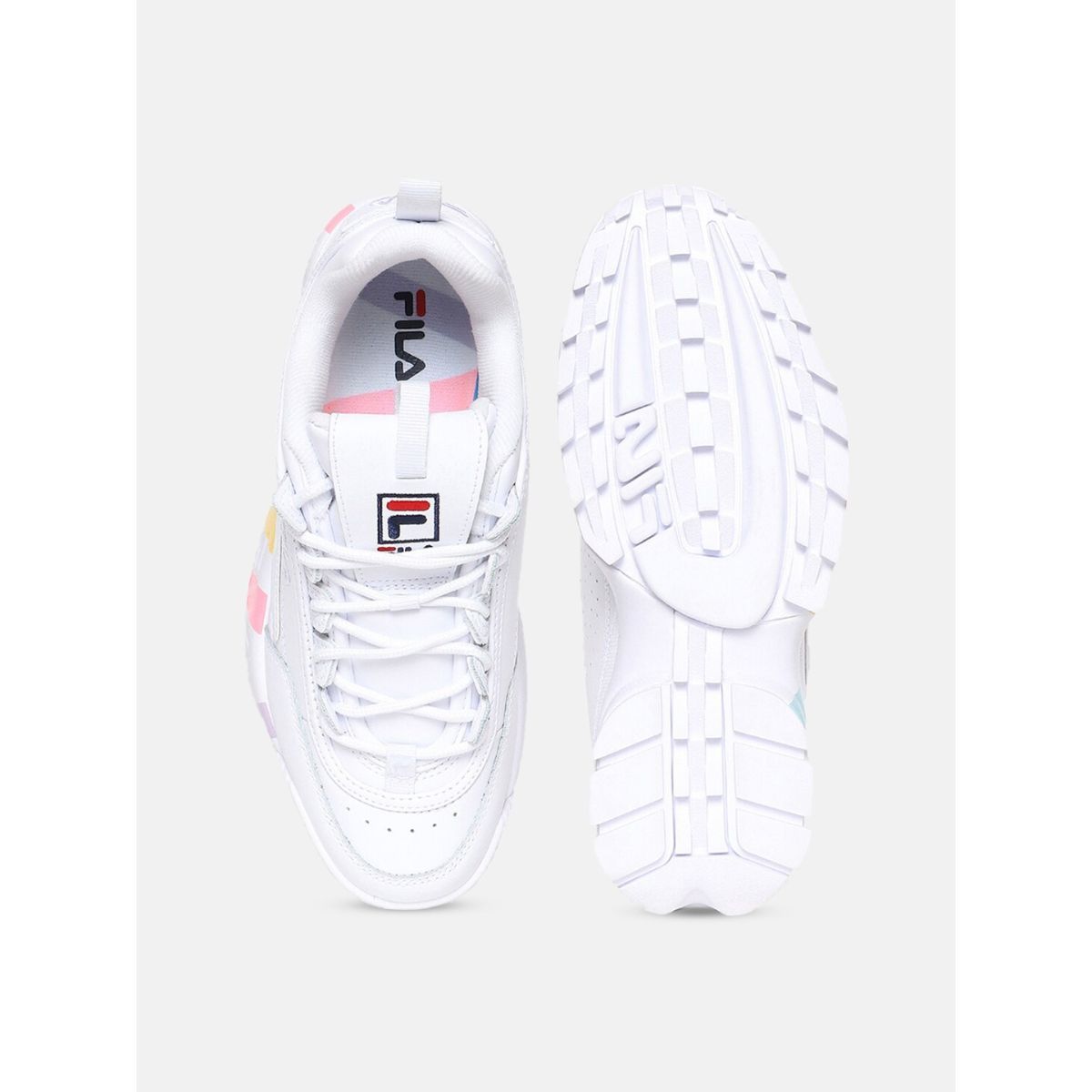 Fila white with pink on sale stripe