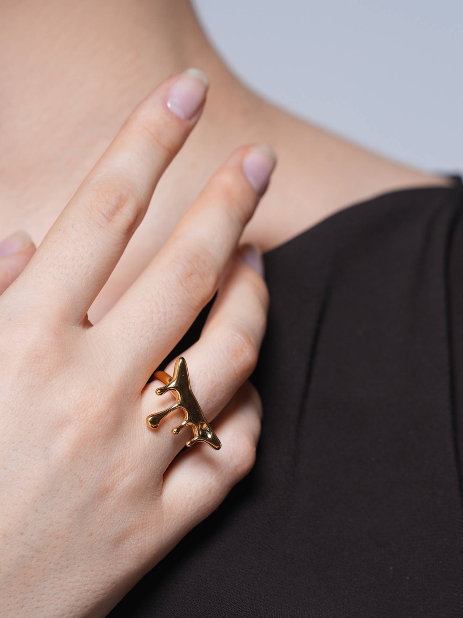 CAO JEWELLERY Stainless Steel Waterproof Open Ring