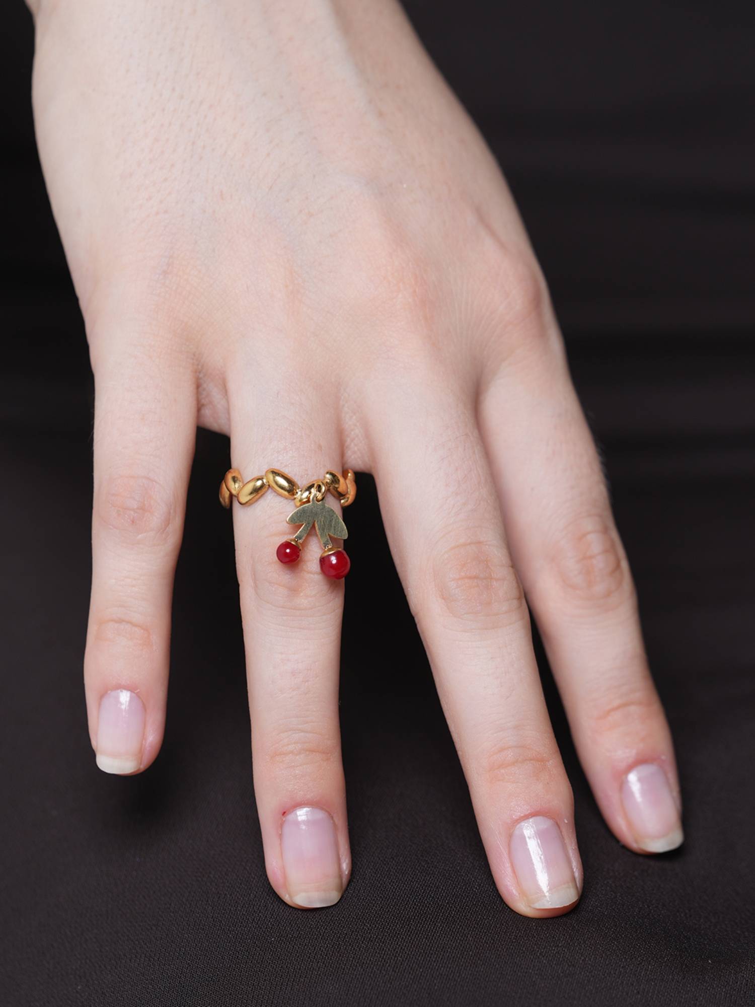 CAO JEWELLERY Cherry Drop Open Ring