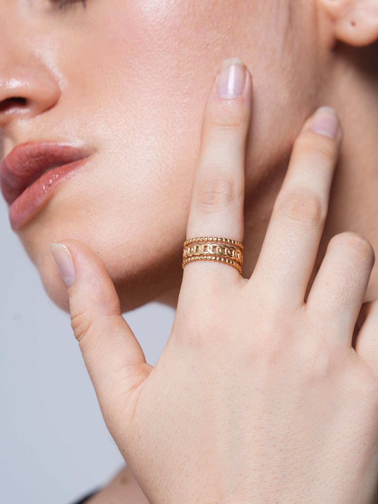 CAO JEWELLERY Thick Cuban Link Chain Ring