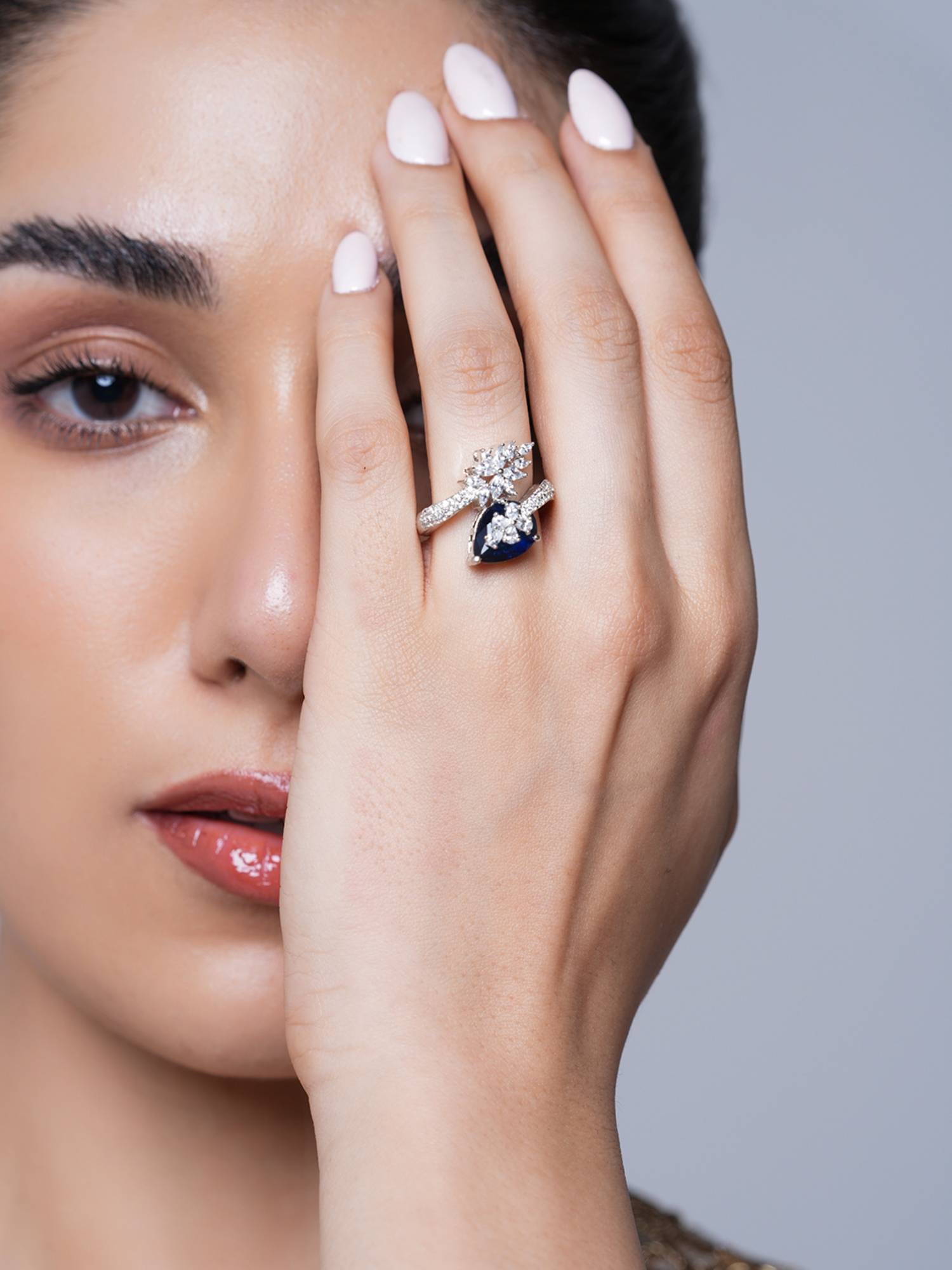 CAO JEWELLERY Small Dark Blue Ad Ring