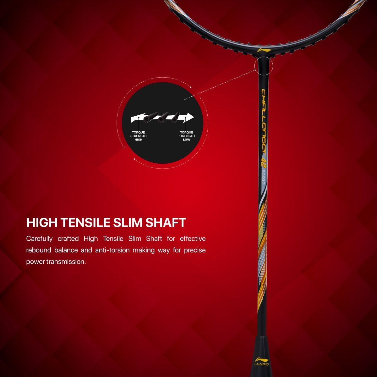 Buy Li-Ning Challenger Boost Carbon Graphite Strung Badminton and Cover ...