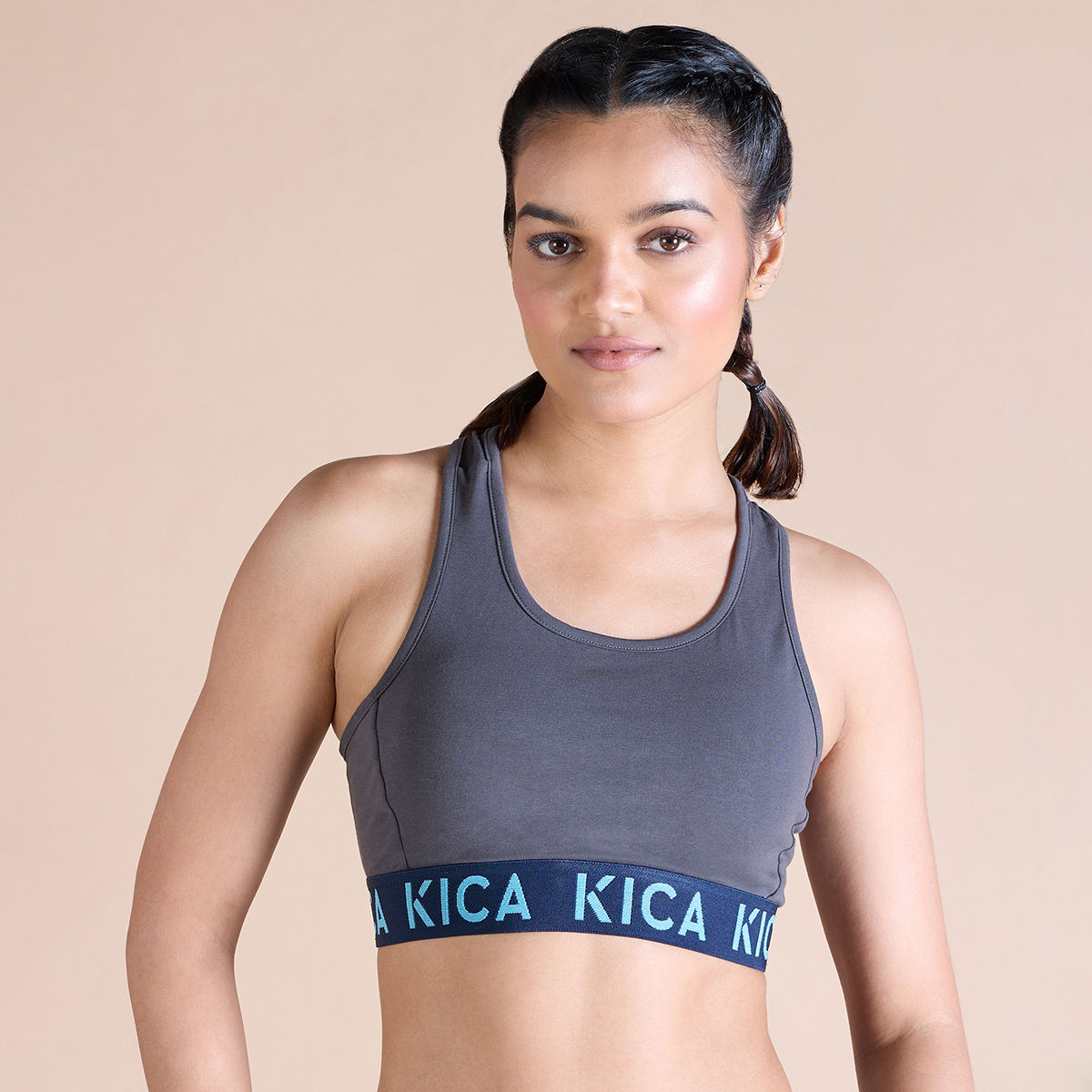 Buy Kica Cotton Sports Bra For Low Impact Activities Grey Online