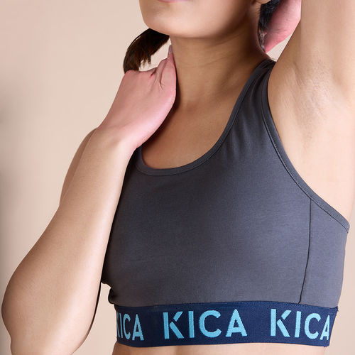 Buy Kica Cotton Sports Bra For Low Impact Activities Grey Online