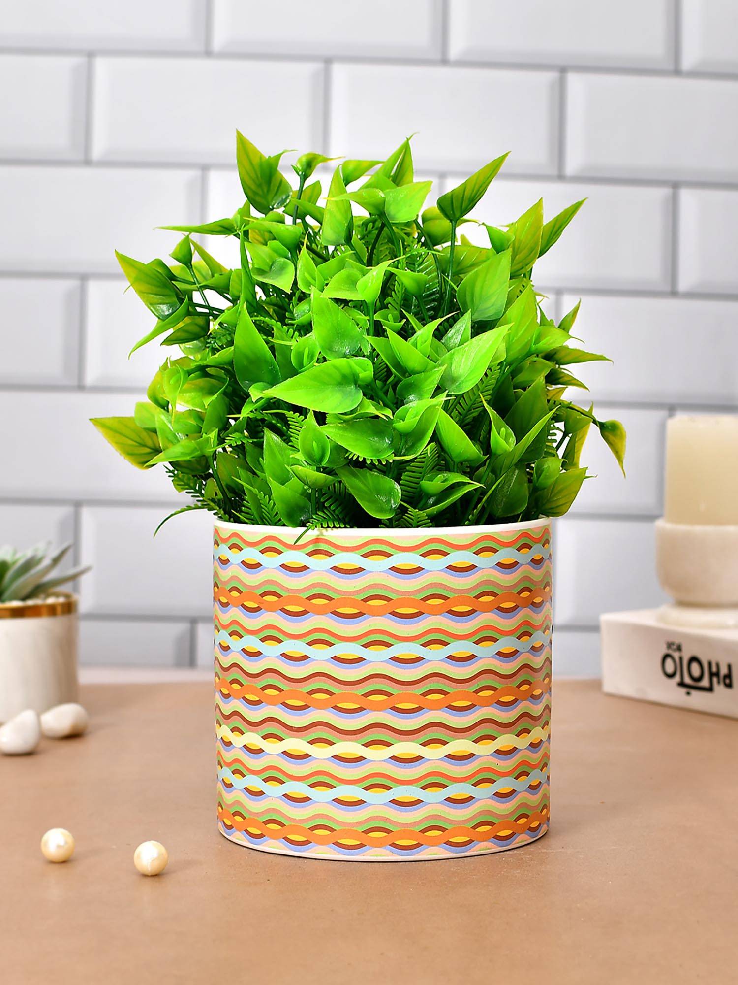 Tayhaa Multi-Color Abstract Ceramic Planter
